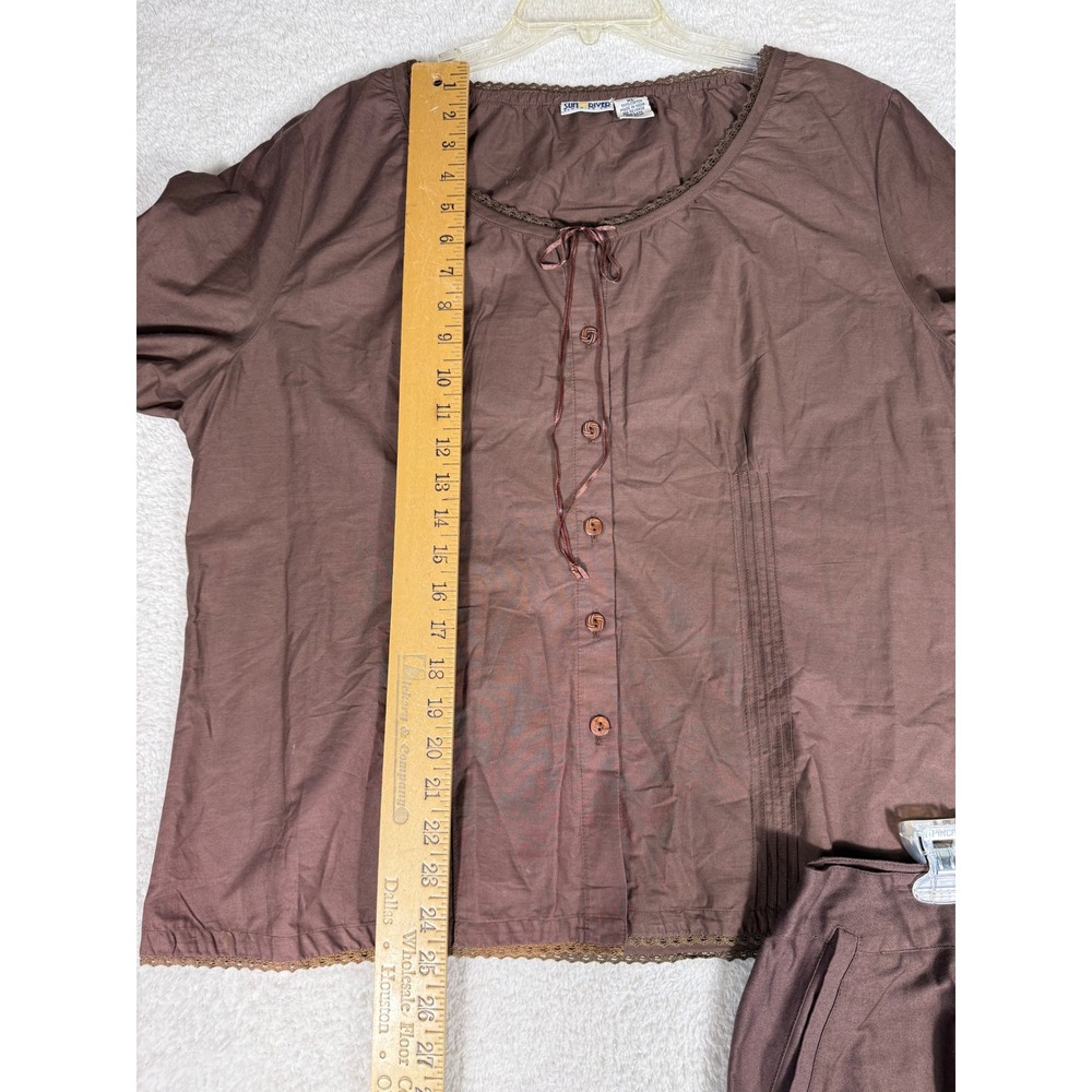 Sun River Skirt Set Women 2X Brown‎ NWT Lace Trim Boho Cottagecore vintage 90's - Picture 4 of 16